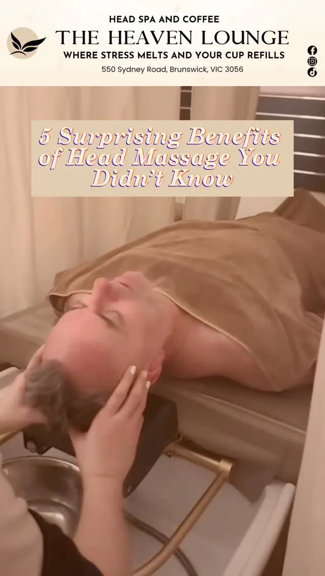 Scalp wash at the basin, therapist working shampoo through the hair